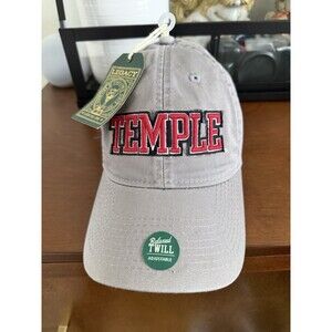 Unisex Adj Strapback Legacy Temple University Embroidered Spellout Hat Cap